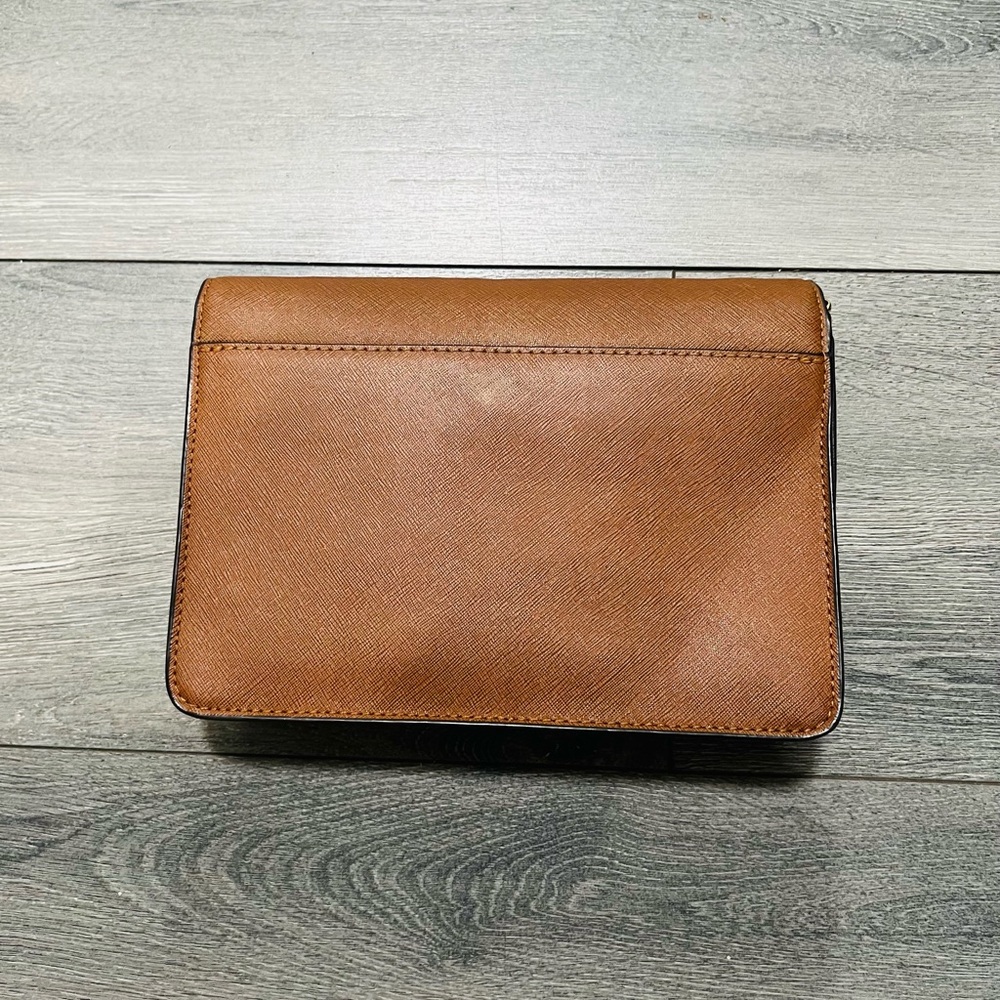 Michael Kors Tan Leather Messenger Bag - Picture 3 of 10